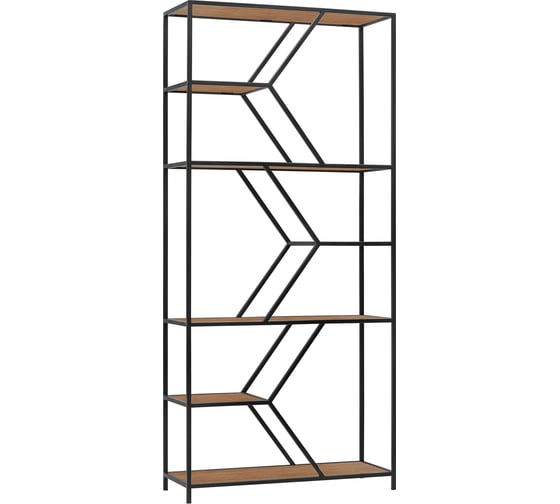 Изображение товара Стеллаж GreenWeen MALTA MINI, черный каркас, полки ЛДСП Робиния, 1750x800x300 GW-MALTA-MINI-B-LD-R