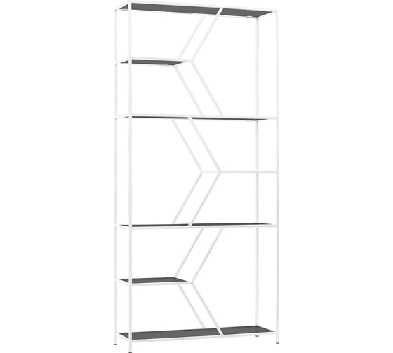 Изображение товара Стеллаж GreenWeen MALTA MINI, белый каркас, полки тонированное стекло, 1750x800x300 GW-MALTA-MINI-W-G