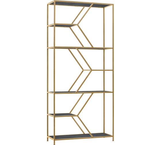 Изображение товара Стеллаж GreenWeen MALTA MINI, золотой каркас, полки керамика Antracite, 1750x800x300 GW-MALTA-MINI-G-KA