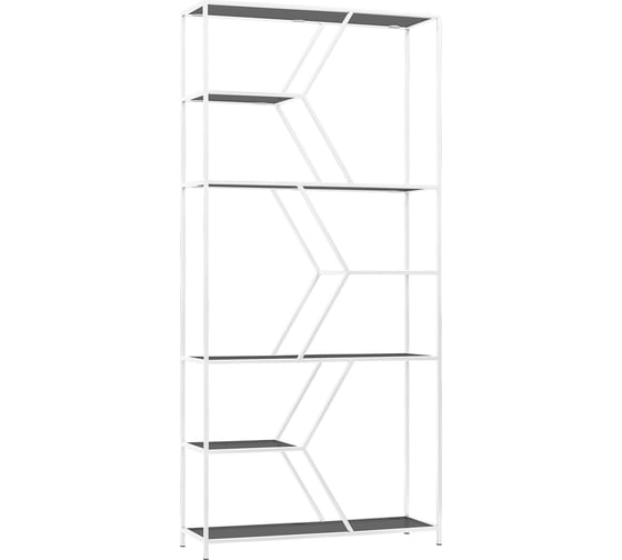 Изображение товара Стеллаж GreenWeen MALTA, белый каркас, полки тонированное стекло, 1920x900x300 GW-MALTA-W-G