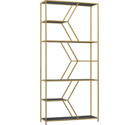 Изображение товара Стеллаж GreenWeen MALTA, золотой каркас, полки керамика Antracite, 1920x900x300 GW-MALTA-G-KA