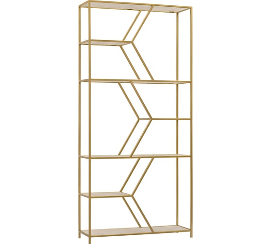 Изображение товара Стеллаж GreenWeen MALTA, золотой каркас, полки керамика Ivory, 1920x900x300 GW-MALTA-G-KI