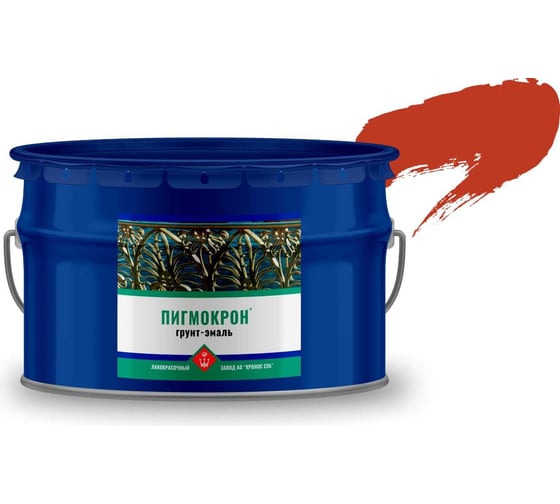 Изображение товара Грунт-эмаль Пигмокрон (красный алый RAL 2002; ведро 10 кг) 4605578000498