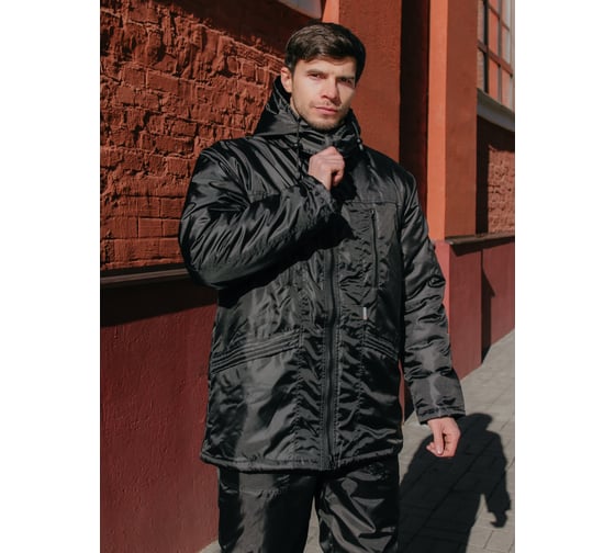 Изображение товара Утепленная куртка ООО ГУП Бисер Альбатрос Оксфорд, черная, размер 52-54, рост 182-188 4670132026214