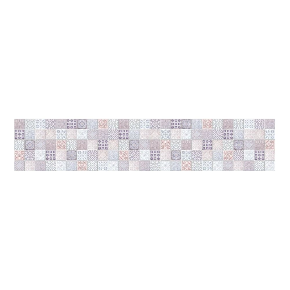 Панель для кухонного фартука ФАРТУКОФФ мягкая подвеска дед мороз в костюмчике с орнаментом лес 8х13 см серый