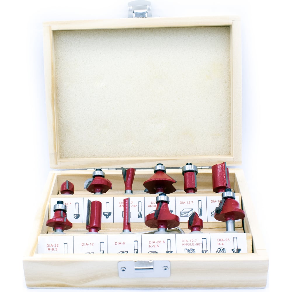 Изображение товара Набор радиальных и фасочных фрез TideWay 12 шт 8949 для точной обработки