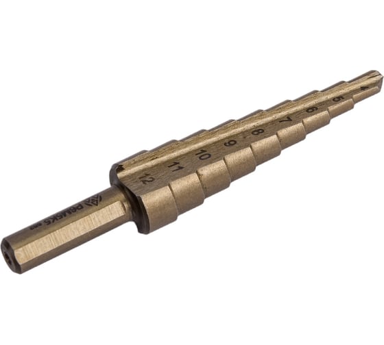 Изображение товара Сверло ступенчатое 4-12 мм, 9 ступеней, Р6М5К5 Волжский Инструмент 5036002