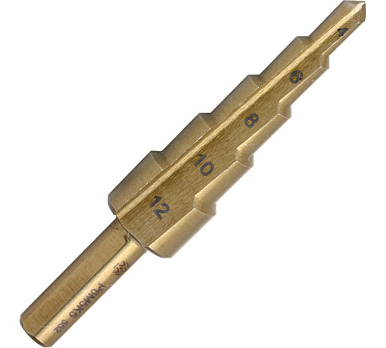 Изображение товара Сверло ступенчатое 4-12 мм, 5 ступеней, Р6М5К5 Волжский Инструмент 5036001