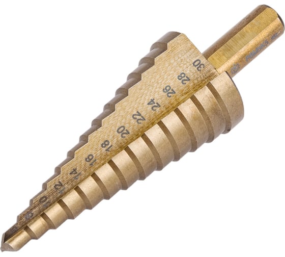 Изображение товара Сверло ступенчатое 6-30 мм, 13 ступеней, Р6М5К5 Волжский Инструмент 5036005