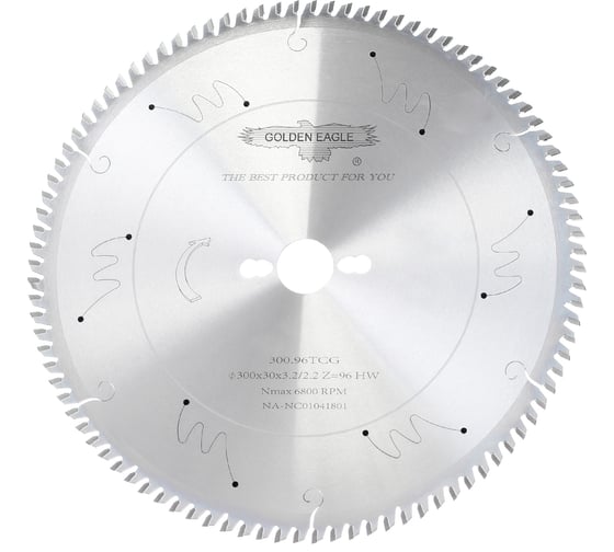 Изображение товара Диск пильный HW основной 300x30x3.2/2.2 мм, z96, 20 градусов, по алюминию/пластику Golden Eagle TL00001054