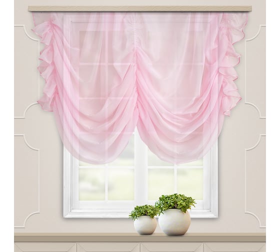 Изображение товара Комплект штор для кухни witerra классика, 280x250, светло-розовый 45796