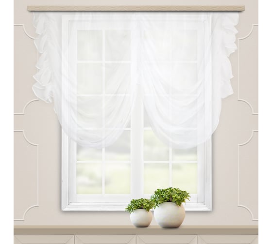 Изображение товара Комплект штор для кухни witerra классика, 280x250, белый 45794