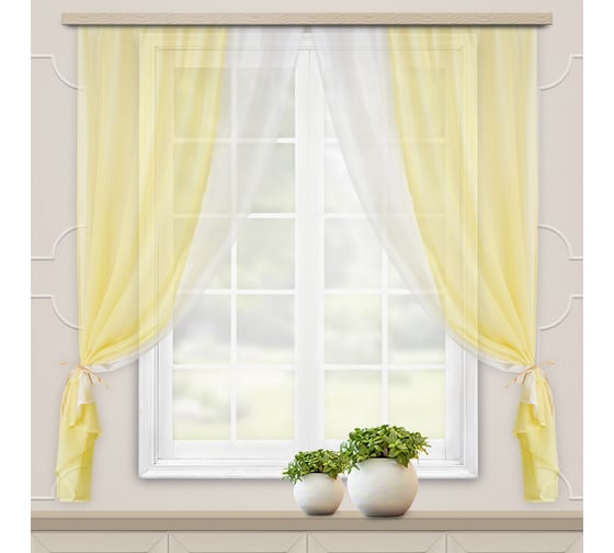 Изображение товара Комплект штор для кухни witerra лидия, 250x160, золото 46126