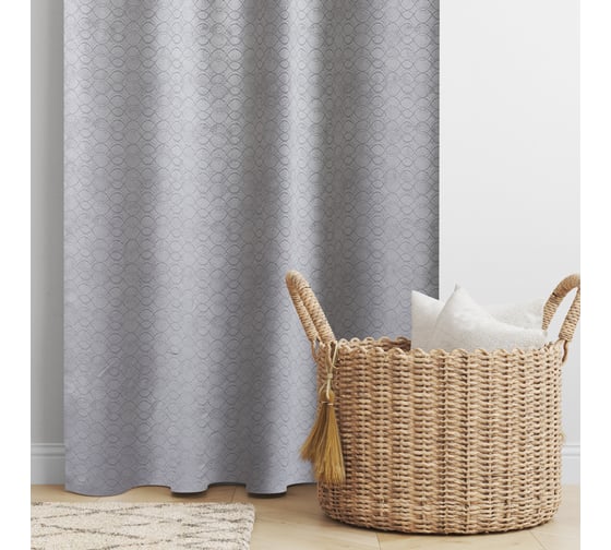 Изображение товара Портьерная штора witerra жаккард грация серый 135x260 см 1 шт 106313