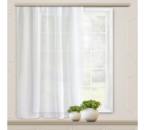 Изображение товара Штора witerra тюль лен 140x145 см белый 103645