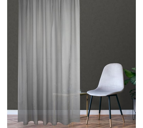 Изображение товара Штора witerra тюль лен 150x275 см серый 109203