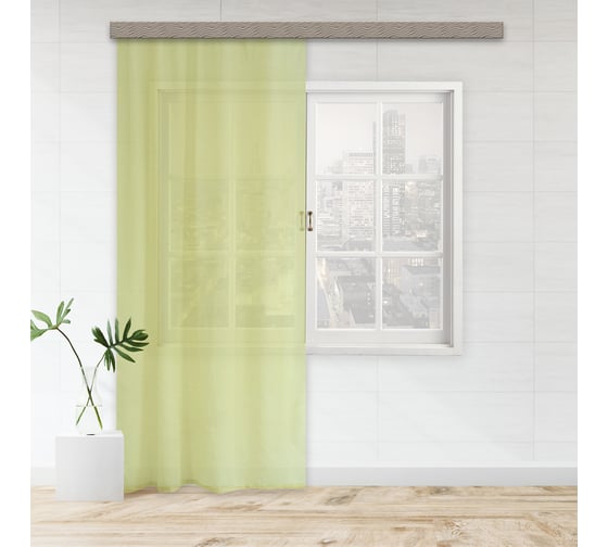Изображение товара Штора witerra тюль лен 500x275 см светло-зеленый 100223