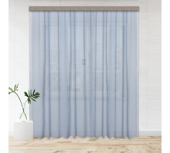 Изображение товара Штора witerra тюль лен 500x275 см голубой 109065