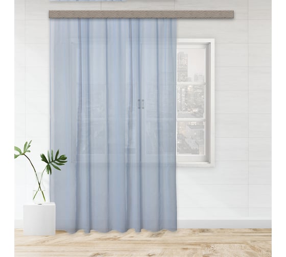 Изображение товара Штора witerra тюль лен 300x275 см голубой 108090