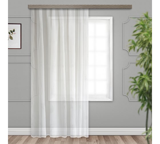 Изображение товара Штора witerra тюль с резиновым рисунком jyp002 перья 300x260 см 100650