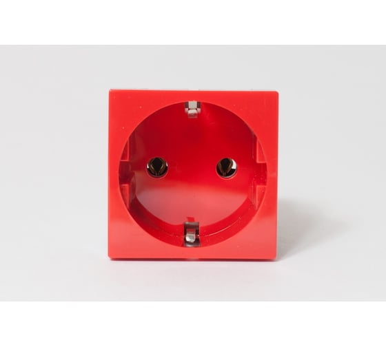 Изображение товара Электрическая розетка 2К+З, с защитными шторками, красный, 10 шт. SPL 200014