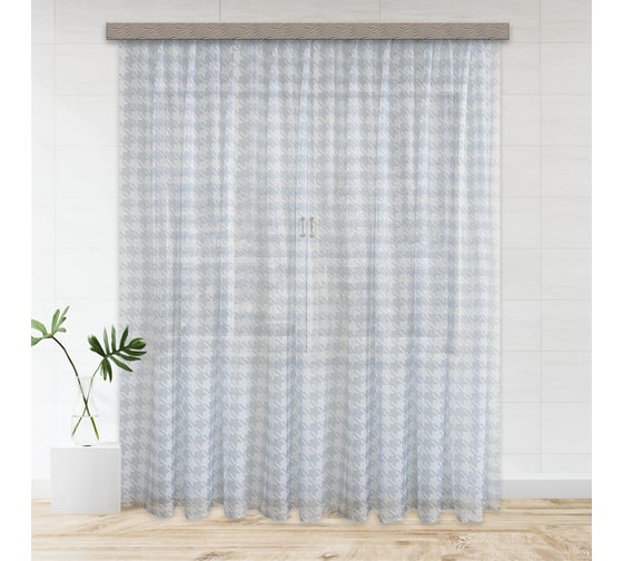 Изображение товара Штора witerra тюль старс 300x275 см голубой 108869