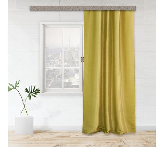 Изображение товара Портьерная штора witerra жаккард бамбук однотонный jyp111 зеленый 135x260 см 1 шт 100705