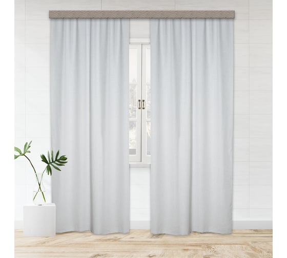 Изображение товара Портьерные шторы witerra жаккард лен меланж светло-серый 135x260 см 2 шт 108887