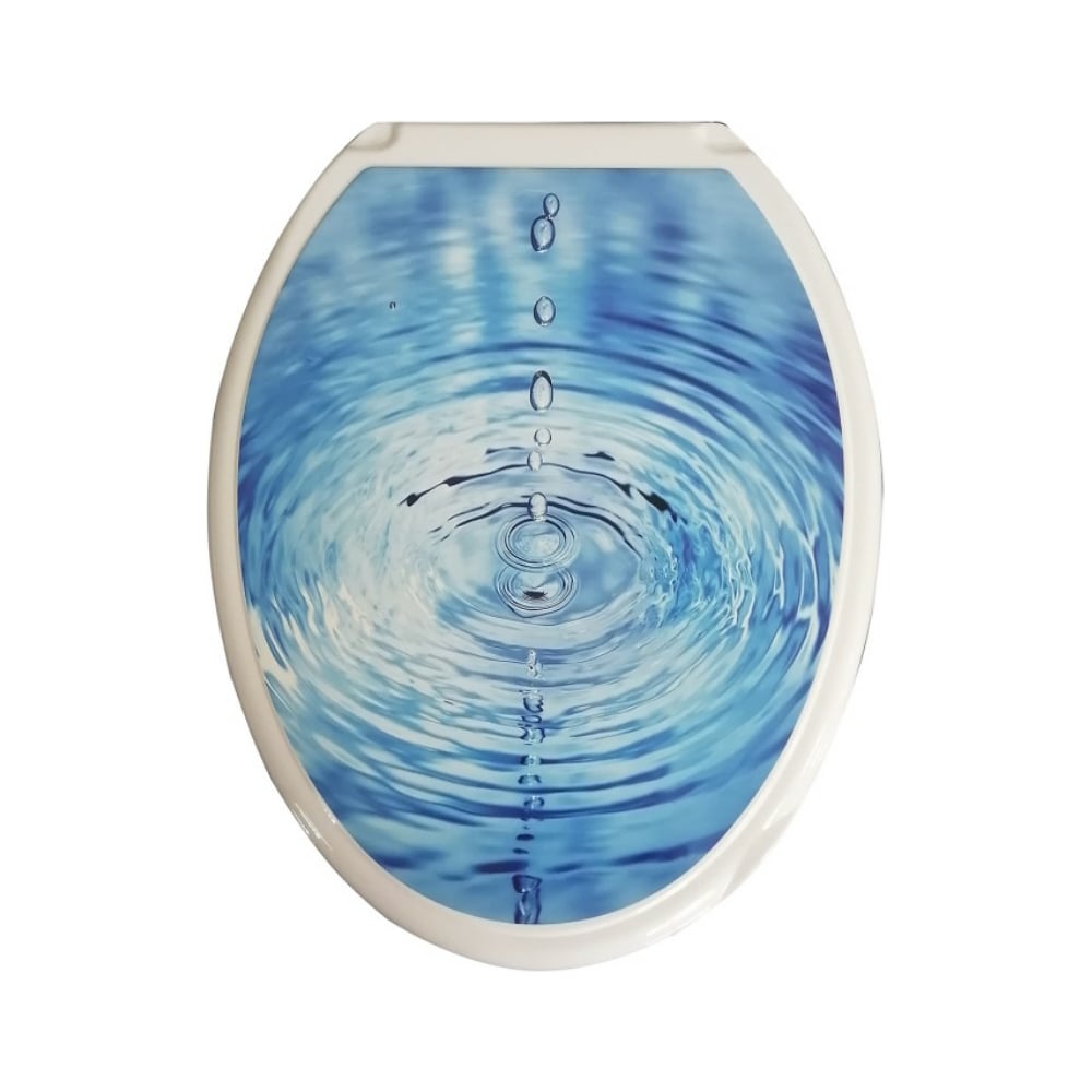 Изображение товара Сиденье для унитаза Росспласт Универсал Декор Капля голубое мягкое практичное