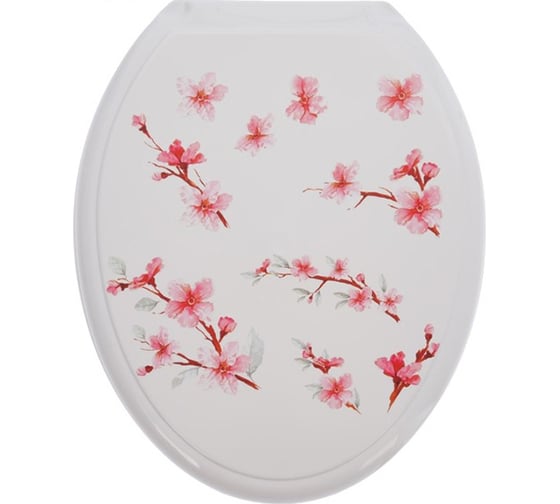 Изображение товара Сиденье для унитаза Росспласт "Универсал Декор" Сакура белая 537762