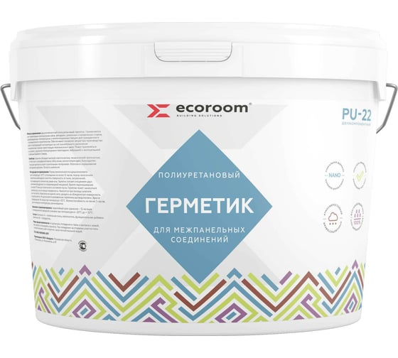 Изображение товара Полиуретановый герметик ECOROOM 2К PU-22 10.5 кг E-PUгерм-7699