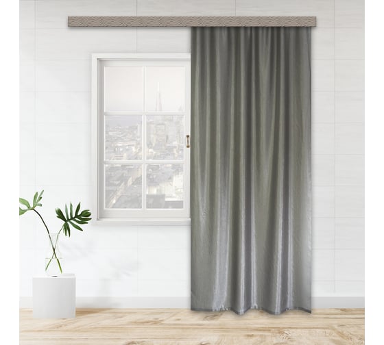 Изображение товара Портьерная штора witerra тергалет серый 140x260 см 1 шт 30053