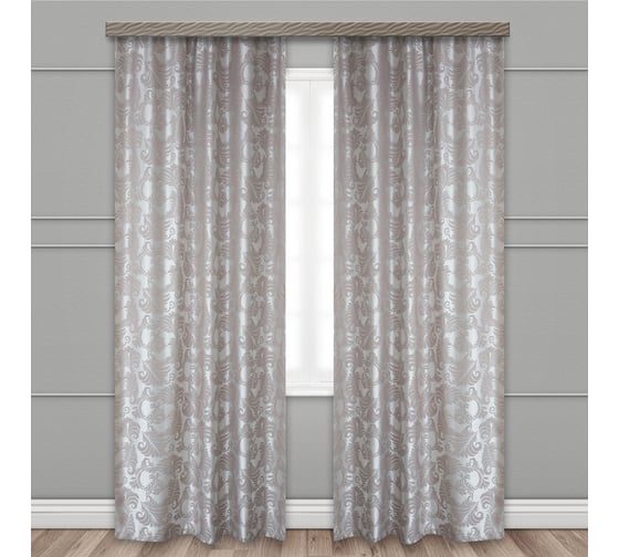 Изображение товара Портьерные шторы witerra жаккард папоротник молочный 190x275 см 2 шт 108867