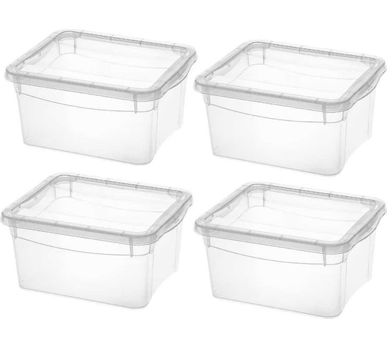 Изображение товара Комплект ящиков Econova Кристалл 4 шт. по 2 л, бесцветный 43427510122