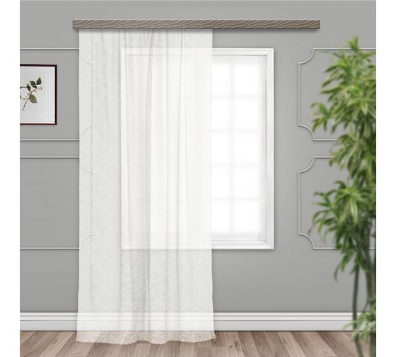 Изображение товара Штора witerra вуаль, с тиснением, бабочки, 200x260 см, молочный 10127