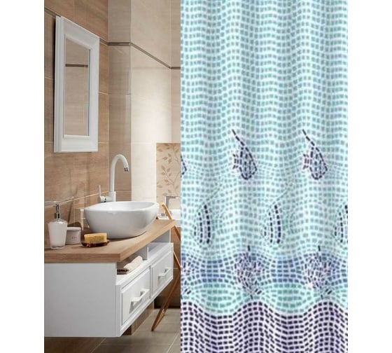 Изображение товара Штора для ванной PRIMANOVA AQUA с утяжелителем, 180x200 см, PLE DR-60046
