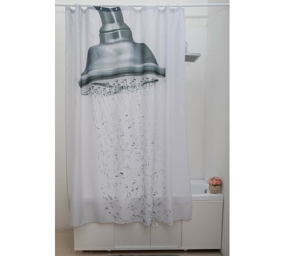 Изображение товара Штора для ванной PRIMANOVA SHOWER с утяжелителем, 180x200 см PLE DR-60052
