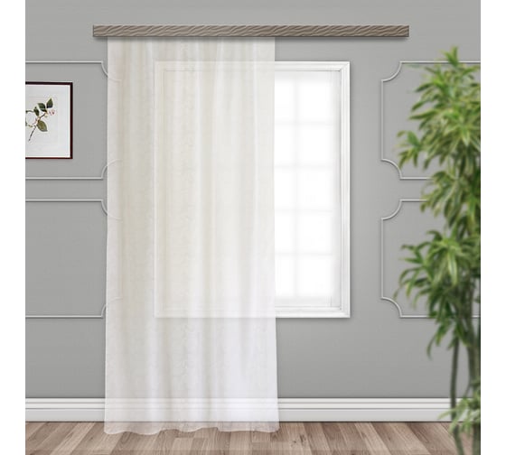 Изображение товара Штора witerra вуаль, с тиснением, вензель, 150x260 см, молочный 10248