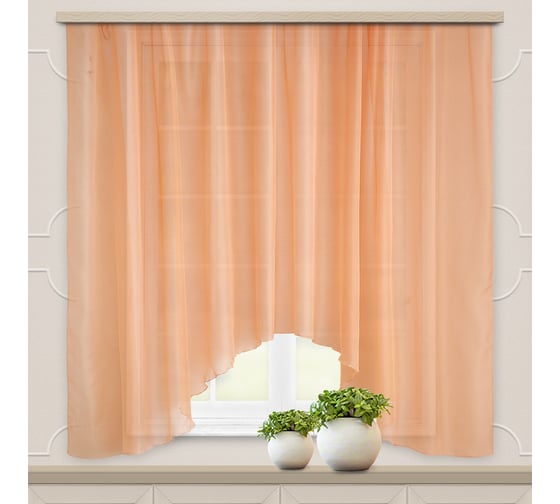 Изображение товара Штора для кухни witerra вуаль-однотонная, арка, 285x160, персик 104285