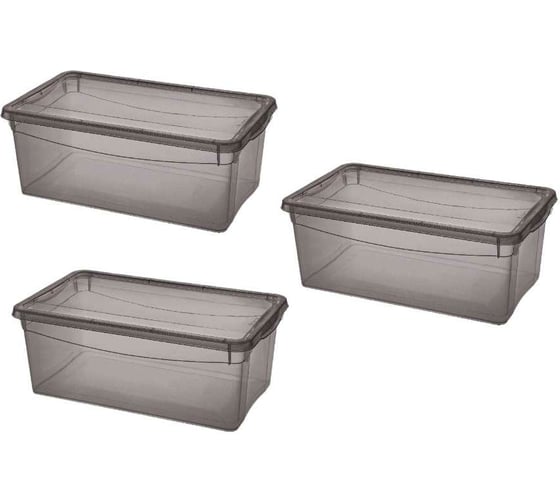 Изображение товара Комплект ящиков Econova колор-стайл 3 шт. по 5 л, коричневый 43427531422