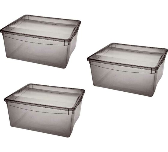 Изображение товара Комплект ящиков Econova колор-стайл 3 шт. по 18 л, коричневый 43427541422