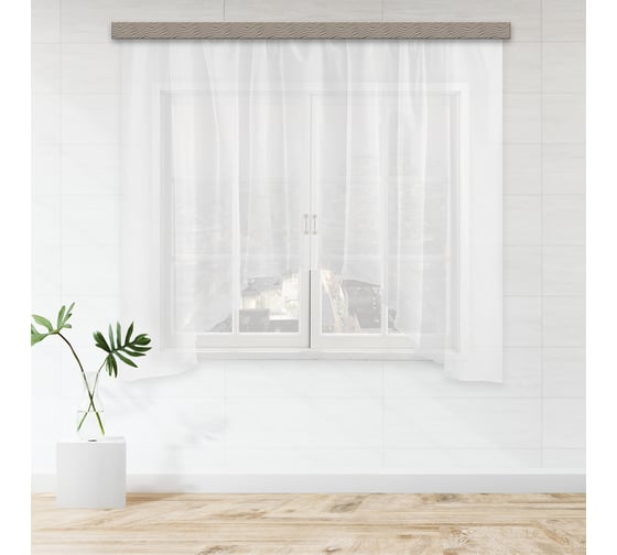 Изображение товара Штора для кухни witerra вуаль-однотонная, арка, 285x160, белый 103694