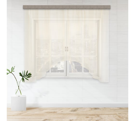 Изображение товара Штора для кухни witerra вуаль-однотонная, арка, 285x160, шампань 104294