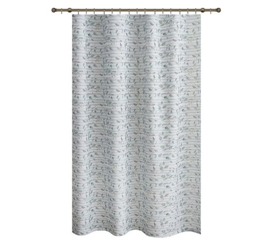 Изображение товара Штора для кухни witerra лист, полосы, зеленый, 135x180, лента л106900