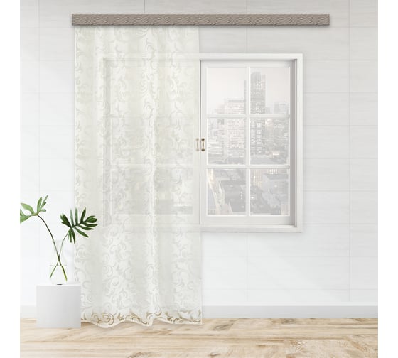 Изображение товара Штора witerra вензель jyb051 органза, деворе, молочный, 150x260 100674
