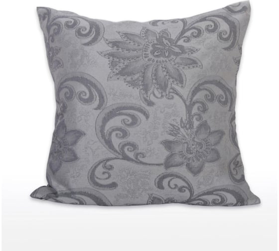 Изображение товара Чехол witerra жаккард цветение, 45x45, 1 шт., на молнии, серый 108042