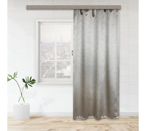 Изображение товара Портьерная штора witerra водевиль блэкаут, серебро, 135x260, 1 шт 30103