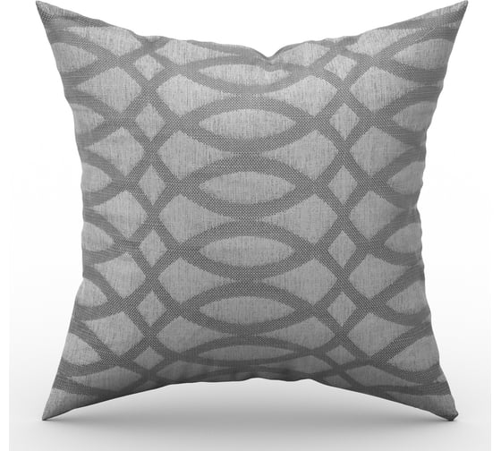 Изображение товара Чехол для подушки witerra жаккард геометрия, серый, стежка нитки, 45x45, на молнии 108255