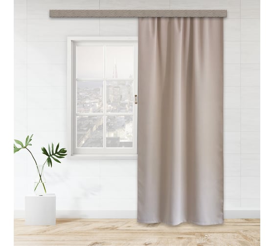 Изображение товара Портьерная штора witerra матовый блэкаут, бежевый, 135x260, 1 шт 100596