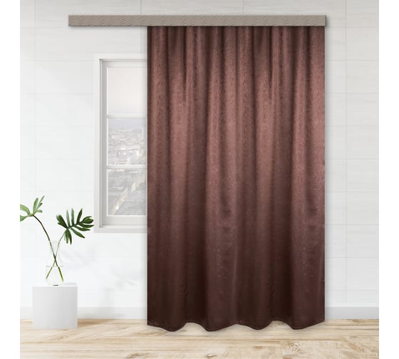 Изображение товара Портьерная штора witerra водевиль блэкаут, шоколад, 190x275, 1 шт 100007